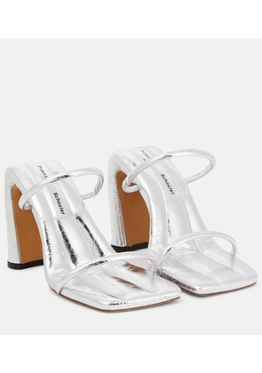 Proenza Schouler Square Slide metallic leather sandals