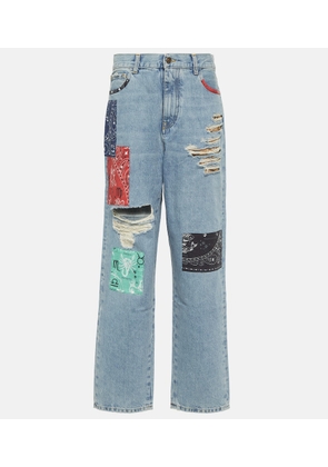 Alanui The Twelve Signs patchwork jeans
