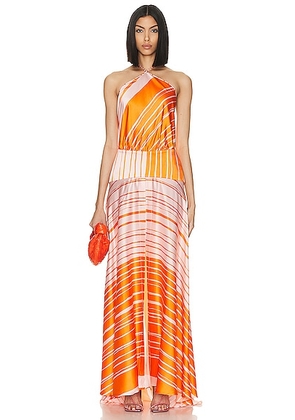 SILVIA TCHERASSI Agnese Dress in Orange & Pink Stripe - Orange. Size L (also in S).