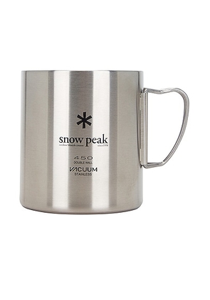 Snow Peak Stainless Double Wall 450 Mug in Silver - Light Grey. Size all.