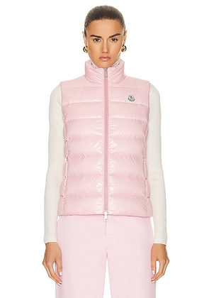 Moncler Ghany Vest in Pink - Pink. Size 0/XS (also in 1/S).