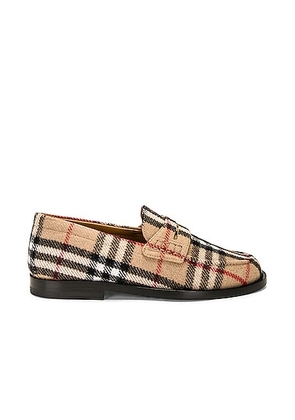 Burberry Hackney Loafer in Archive Beige IP Check - Brown. Size 36 (also in 36.5, 38, 41).