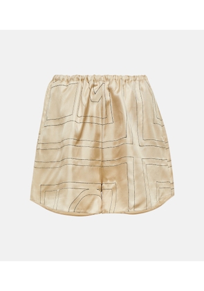 Toteme Logo silk shorts