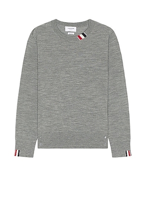 Thom Browne RWB Relaxed Fit Crew Neck Pullover In Light Grey in Light Grey - Grey. Size 1 (also in ).