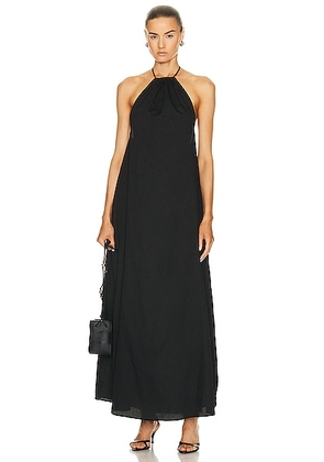 LESET Yoko Halter Maxi Dress in Black - Black. Size L (also in M, XS).