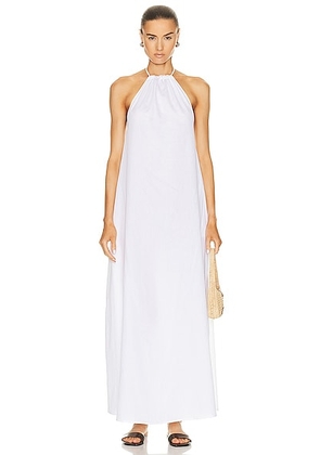 LESET Yoko Halter Maxi Dress in White - White. Size L (also in M).