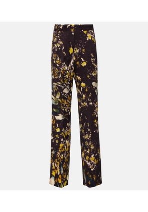 Dries Van Noten Embroidered high-rise straight pants