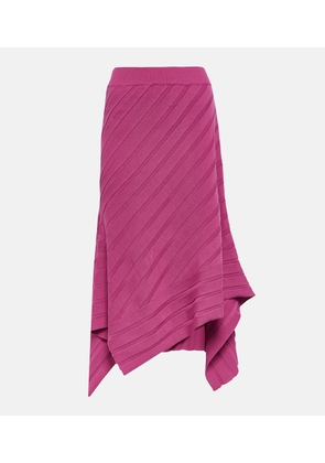 Stella McCartney Asymmetric rib-knit midi skirt