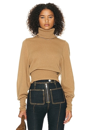 Helsa Aren Cashmere Turtleneck Sweater in Camel - Tan. Size L (also in M, S).