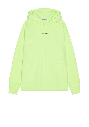 Acne Studios Franklin H Stamp Hoodie in Fluo Green - Lemon. Size L (also in M, XL).