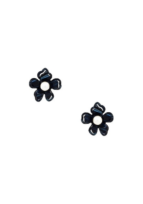 Lele Sadoughi Azalea Button Earrings in Tile Blue - Blue. Size all.