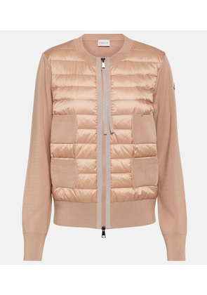 Moncler Tricot down-paneled wool jacket