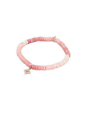 Sydney Evan Moroccon Enamel Charm Beaded Bracelet in Pink Opal - Rose. Size all.