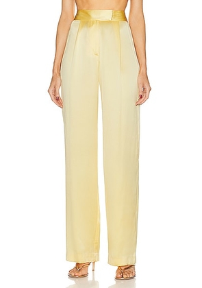 The Sei Wide Leg Trouser in Butter - Yellow. Size 0 (also in 4).