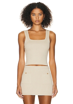Helsa Halden Square Neck Tank in Oyster - Neutral. Size L (also in M, XL).
