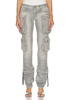 THE ATTICO Essie Long Pant in Grey - Grey. Size 24 (also in 25, 26, 27, 28, 29, 30).