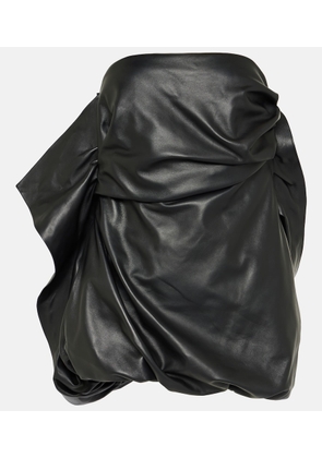 The Attico Strapless leather minidress
