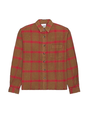 JOHN ELLIOTT Hemi Oversized Shirt in Bubba Check - Brown. Size L (also in M).
