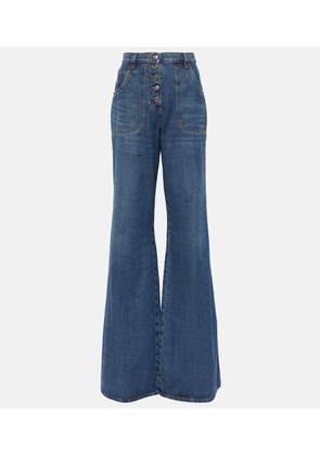 Etro Embroidered flared jeans