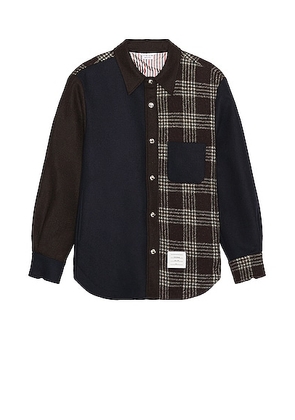Thom Browne Snap Front Shirt Jacket in Dark Brown - Brown. Size 1 (also in ).
