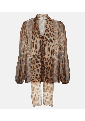 Dolce&Gabbana Leopard-print silk chiffon blouse
