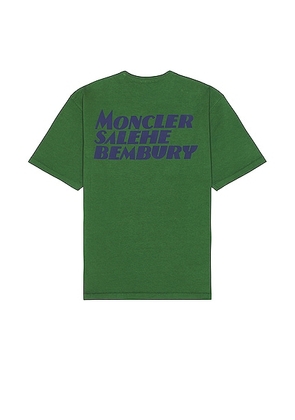 Moncler Genius Moncler x Salehe Bembury Logo T-shirt in Green - Green. Size L (also in M, S).