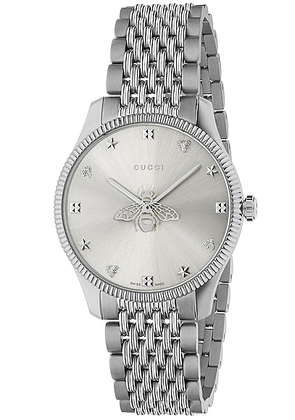 Gucci Bee Watch in Stainless Steel & Silver - Metallic Silver. Size all.
