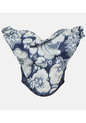 Vivienne Westwood Sunday floral denim corset top
