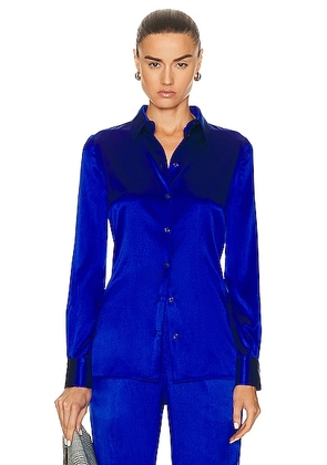 TOM FORD Stretch Classic Shirt in Cobalt Blue - Royal. Size 36 (also in ).
