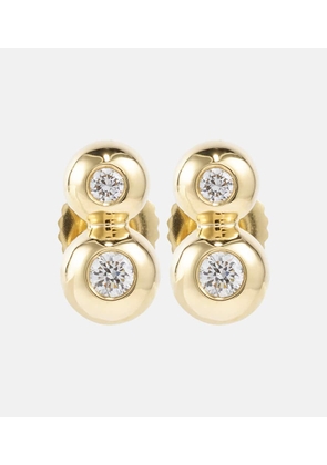 Melissa Kaye Audrey Double Stud Small 18kt gold earrings with diamonds