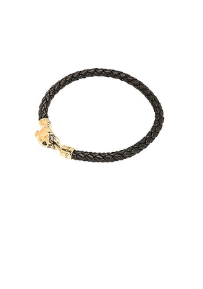 Alexander McQueen Skull Chain Leather Bracelet in Black - Black. Size M (also in S).