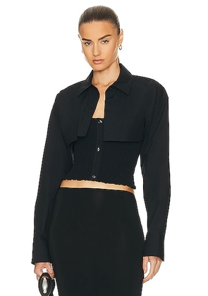 Alexander Wang Smocked Cami Overshirt Twinset in Black - Black. Size L (also in ).