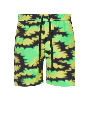 DOUBLE RAINBOUU Night Swim Shorts in Silent Morning Lime - Green. Size S (also in L, XL/1X).