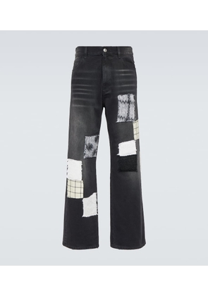 Marni Patch-appliqué wide-leg jeans