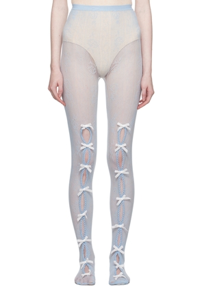 Nφdress SSENSE Exclusive Blue Bowknot Fishnet Tights