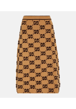 Gucci GG jacquard wool bouclé midi skirt