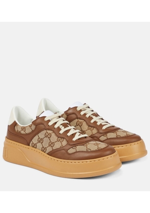 Gucci GG Canvas leather-trimmed sneakers