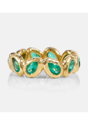 Octavia Elizabeth Nesting Gem 18kt gold eternity ring with emeralds