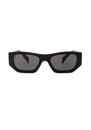 Prada Rectangle Sunglasses in Black - Black. Size all.