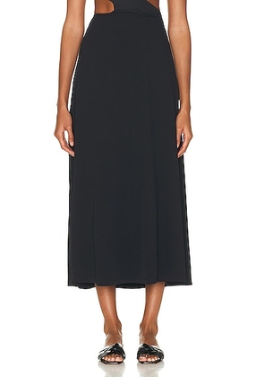 Johanna Ortiz Black Kikoi Midi Skirt in Black - Black. Size S (also in XS).