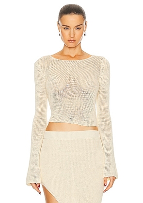 Aya Muse Dai Top in Buttercream - Cream. Size L (also in ).