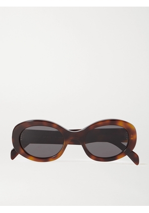 CELINE Eyewear - Triomphe Oval-frame Tortoiseshell Acetate Sunglasses - One size