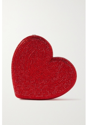 Judith Leiber Couture - Heart Crystal-embellished Silver-tone Clutch - Red - One size