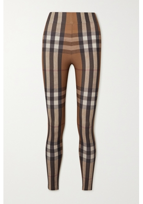 Burberry - Checked Stretch-jersey Leggings - Brown - xx small,x small,small,medium,large,x large,xx large