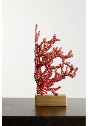 L'Objet - 22cm Faux Coral And Gold-plated Bookend - Red - One size