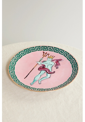 GINORI 1735 - + Luke Edward Hall Il Viaggio Di Nettuno 33cm Gold-plated Porcelain Charger Plate - Pink - One size