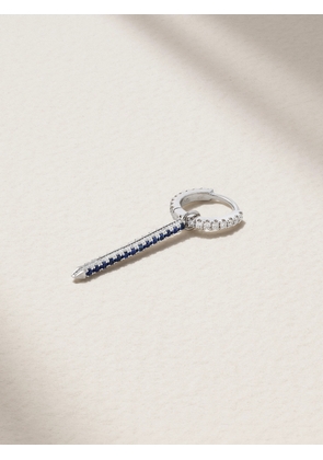 MARIA TASH - Eternity Bar 6.5mm 18-karat White Gold, Diamond And Sapphire Single Hoop Earring - One size