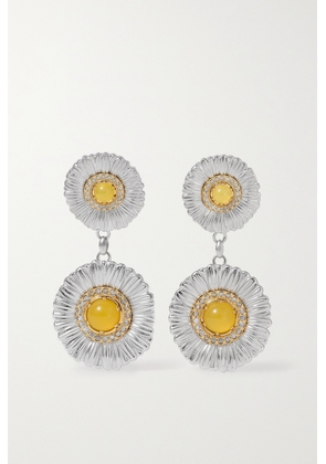 Buccellati - Daisy Gold-plated Sterling Silver, Agate And Diamond Earrings - One size