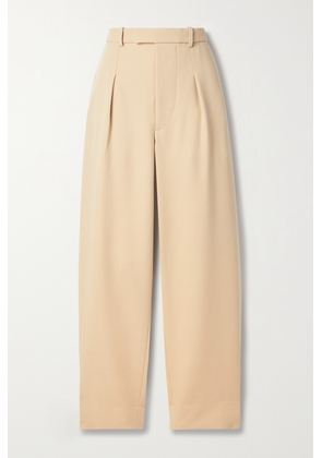 WARDROBE.NYC - + Hailey Bieber Pleated Wool Wide-leg Pants - Brown - xx small,x small,small,medium,large,x large