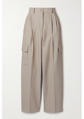 The Frankie Shop - Maesa Pleated Woven Wide-leg Cargo Pants - Neutrals - x small,small,medium,large,x large
